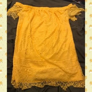 Plus size yellow dress